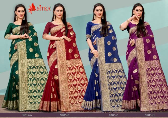 Raveena 9205 Latest Fancy Designer Festive Wear Heavy Cotton Silk Sarees Collection
